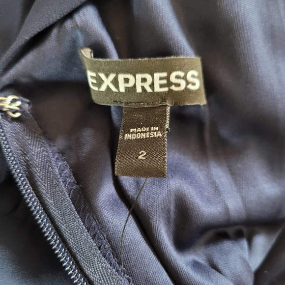 Express Navy Blue Twist Strap Flowy Maxi Dress - Picture 11 of 12